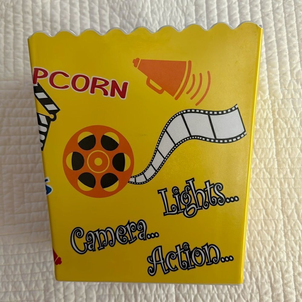 Melamine Popcorn Tin Movies Fun Netflix and Chill